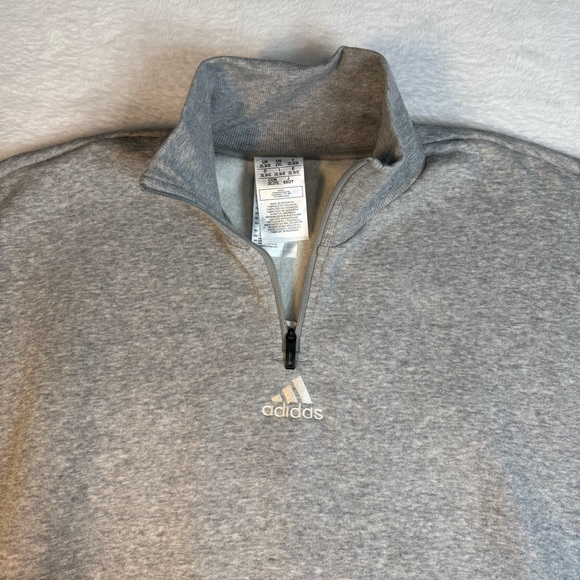 adidas Sweater Women’s 2XL Gray Essentials Comfort Elongated 1/4 Zip GD2590 - Picture 4 of 10